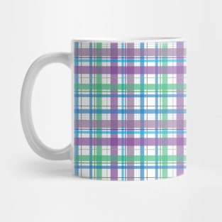 Small Print Purple, Blue, Green Plaid Mug